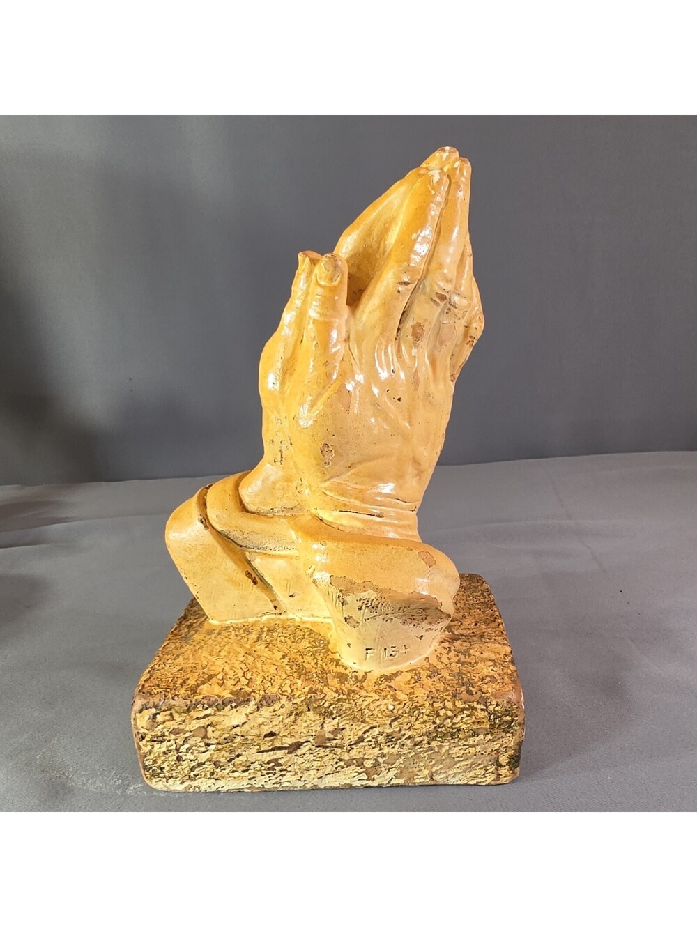 Vintage Auguste Rodin Praying Hands Sculpture Atlantic Mold Pottery Figurine